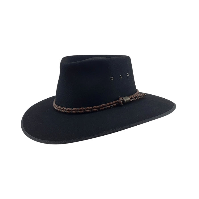 Statesman S0040090 Countryman Fur Felt Hat Black - Front View