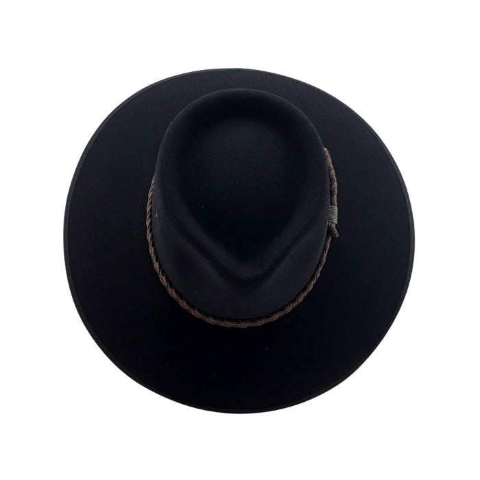 Statesman S0040090 Countryman Fur Felt Hat Black - Top view