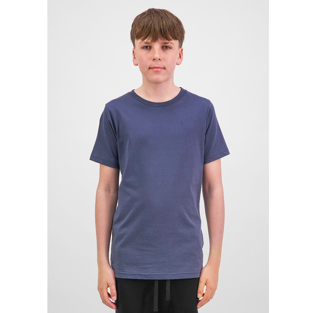 GOODMATES X1001Y Youth Basis Short Sleeve Tee - Steel Blue - Alternative Front View