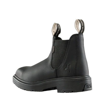 Mens Black chelsea style safety boot heat resistant, Steel Blue 313941 Hobart Square Toe Steel Cap Elastic Sided Boots