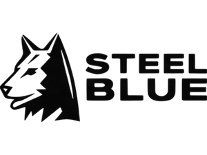 Steel blue footwear logo transparent background