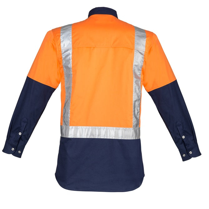 Syzmik ZW124 Mens Hi Vis Spliced Industrial L/S Shirt- Shoulder Taped