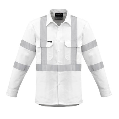Syzmik ZW621 Mens White Bio Motion X Back Tape L/S Shirt