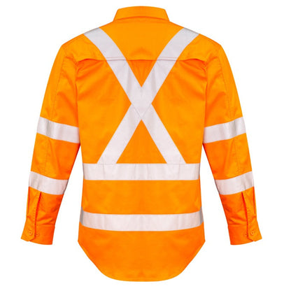 Syzmik ZW690 Mens HiVis X Back Tape L/S Shirt