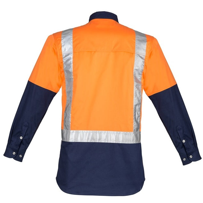 Syzmik ZW124 Mens Hi Vis Spliced Industrial L/S Shirt- Shoulder Taped