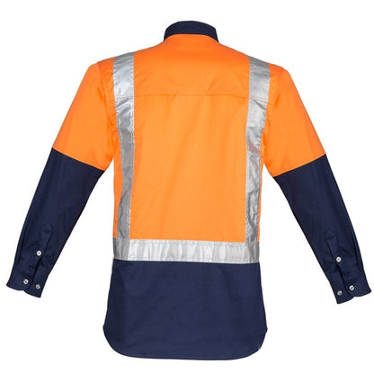 Syzmik ZW124 Mens Hi Vis Spliced Industrial L/S Shirt- Shoulder Taped