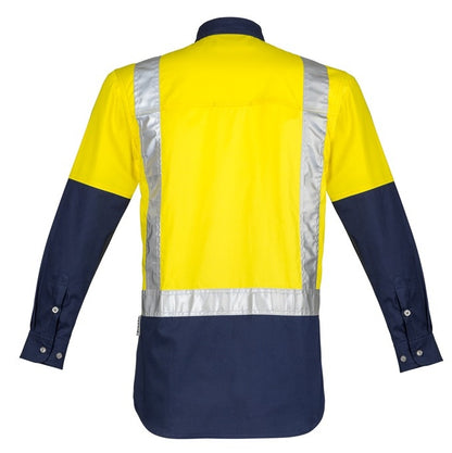 Syzmik ZW124 Mens Hi Vis Spliced Industrial L/S Shirt- Shoulder Taped
