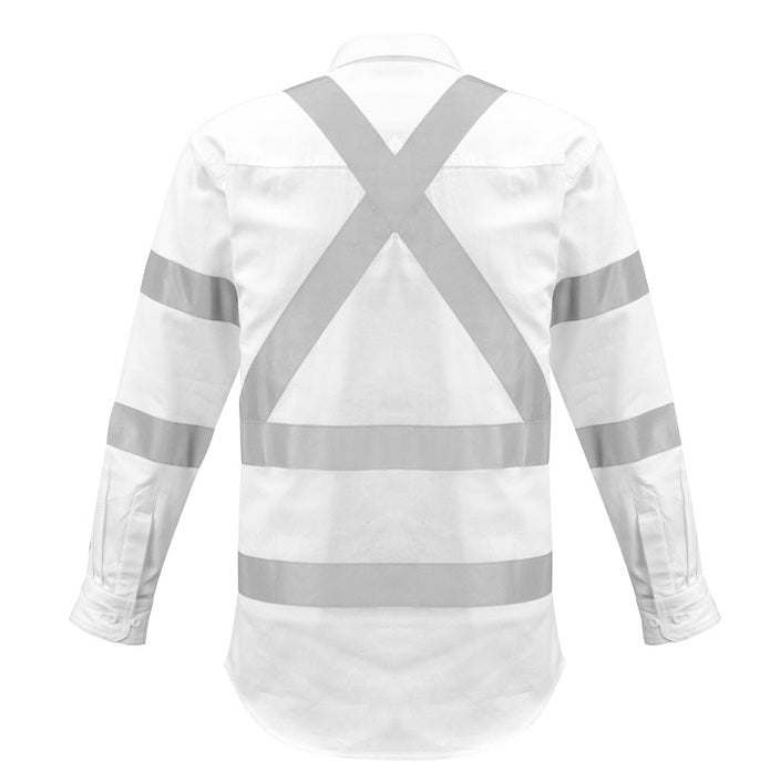 Syzmik ZW621 Mens White Bio Motion X Back Tape L/S Shirt