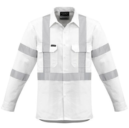 Syzmik ZW621 Mens White Bio Motion X Back Tape L/S Shirt