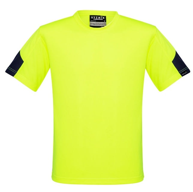 Syzmik ZW505 Mens HiVis Squad T-Shirt - Yellow/Navy - Front View
