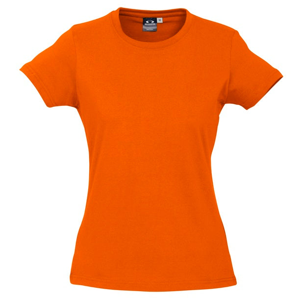 Biz Collection T10022 Ladies Ice Tee - Fluoro Orange - Back View