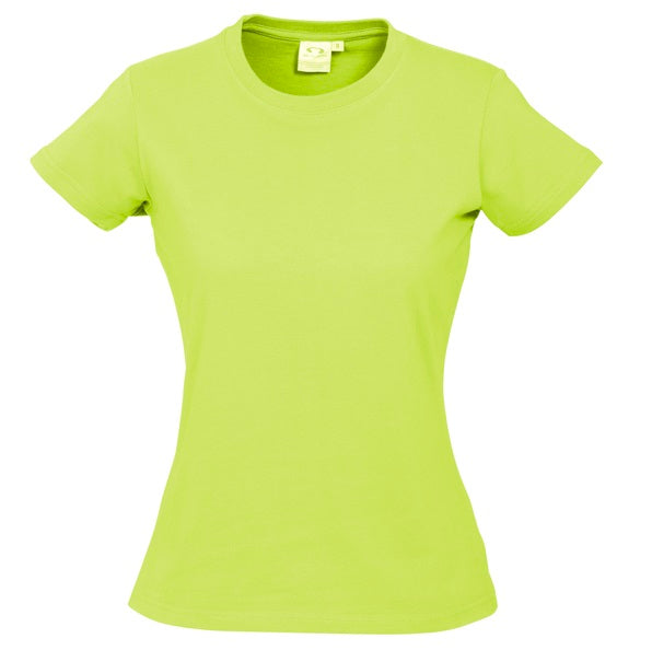 Biz Collection T10022 Ladies Ice Tee - Fluoro Yellow/Lime - Alternative Front View