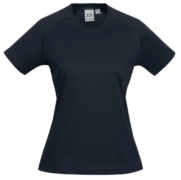 womens navy lightweight premium sports and team uniforms tshirt Biz Collection T301LS Ladies Sprint Tee