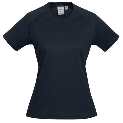 womens navy lightweight premium sports and team uniforms tshirt Biz Collection T301LS Ladies Sprint Tee