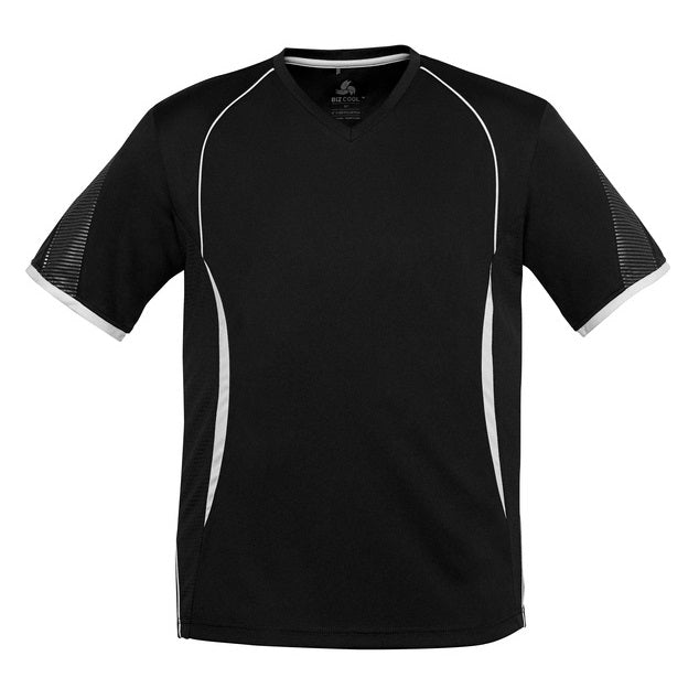 Biz Collection T406MS Mens Razor Tee - Black/White - Front View