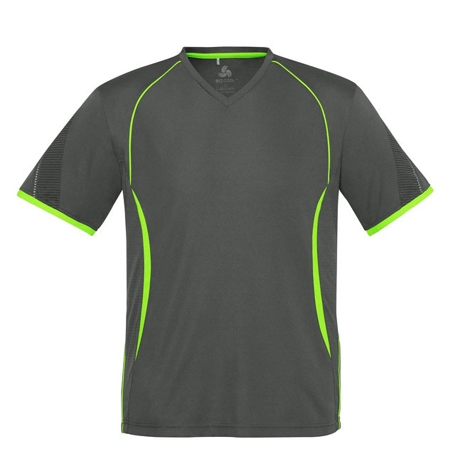 Biz Collection T406MS Mens Razor Tee - Grey/Lime - Back View