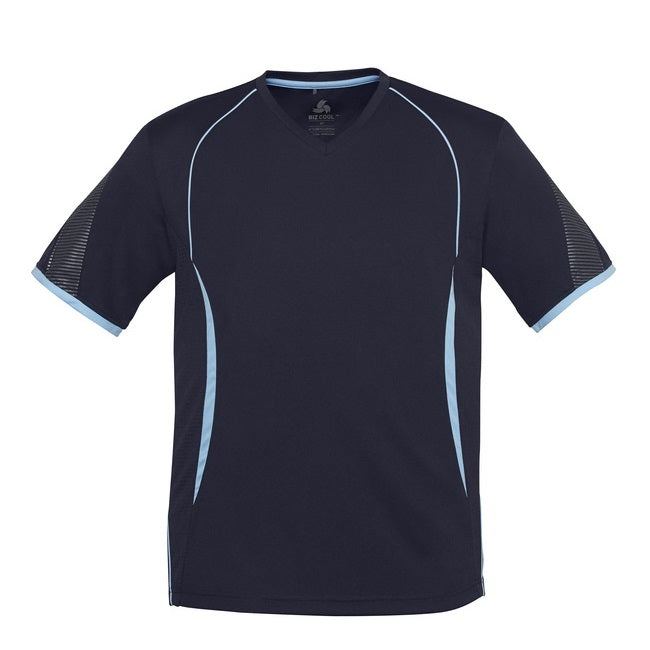 Biz Collection T406MS Mens Razor Tee - Navy/Sky - Alternative Front View
