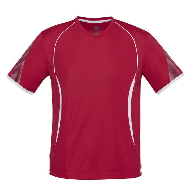 Biz Collection T406MS Mens Razor Tee - Red/White - Alternative Front View