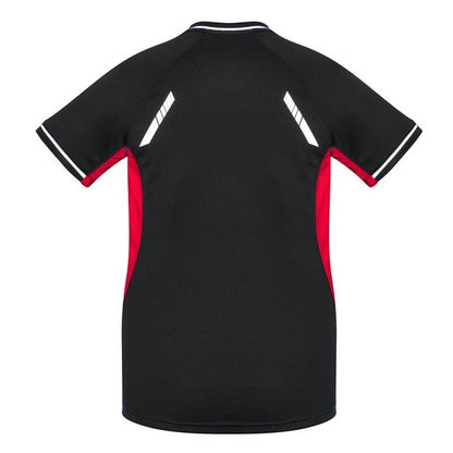 Biz Collection T701LS Ladies Renegade Tee Black/Red/Silver