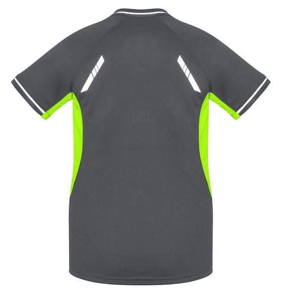 Biz Collection T701LS Ladies Renegade Tee Grey/Fluoro Lime/Silver