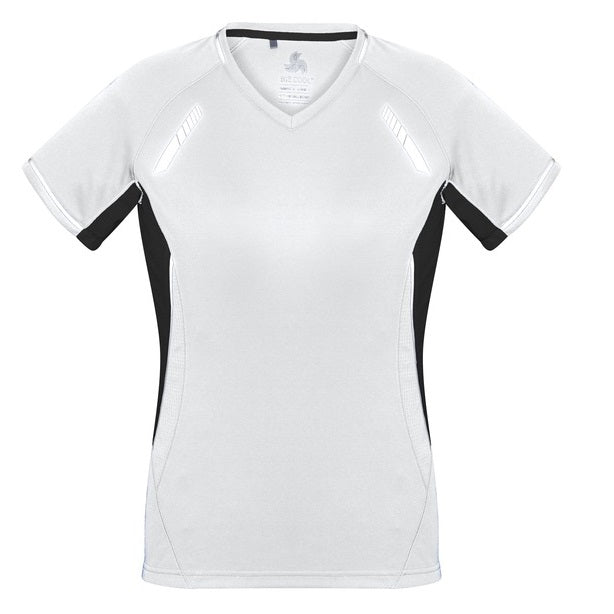 Biz Collection T701LS Ladies Renegade Tee White/Black/Silver