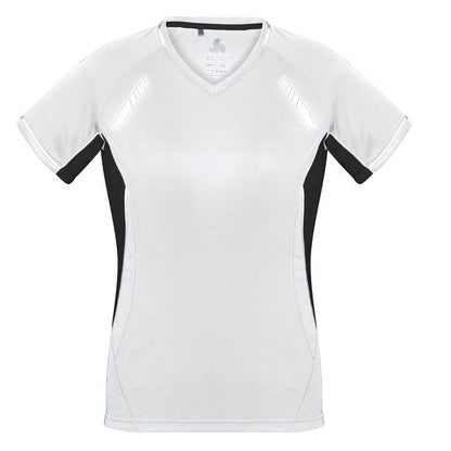 Biz Collection T701LS Ladies Renegade Tee White/Black/Silver