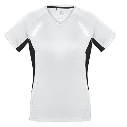 Biz Collection T701LS Ladies Renegade Tee White/Black/Silver