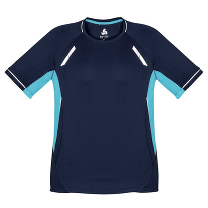 Mens Navy blue and silver high performance sports tee Biz Collection T701MS Mens Renegade Tee
