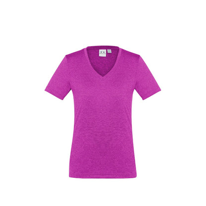 Biz Collection T800LS Ladies Aero Tee in colour Magenta - Front view