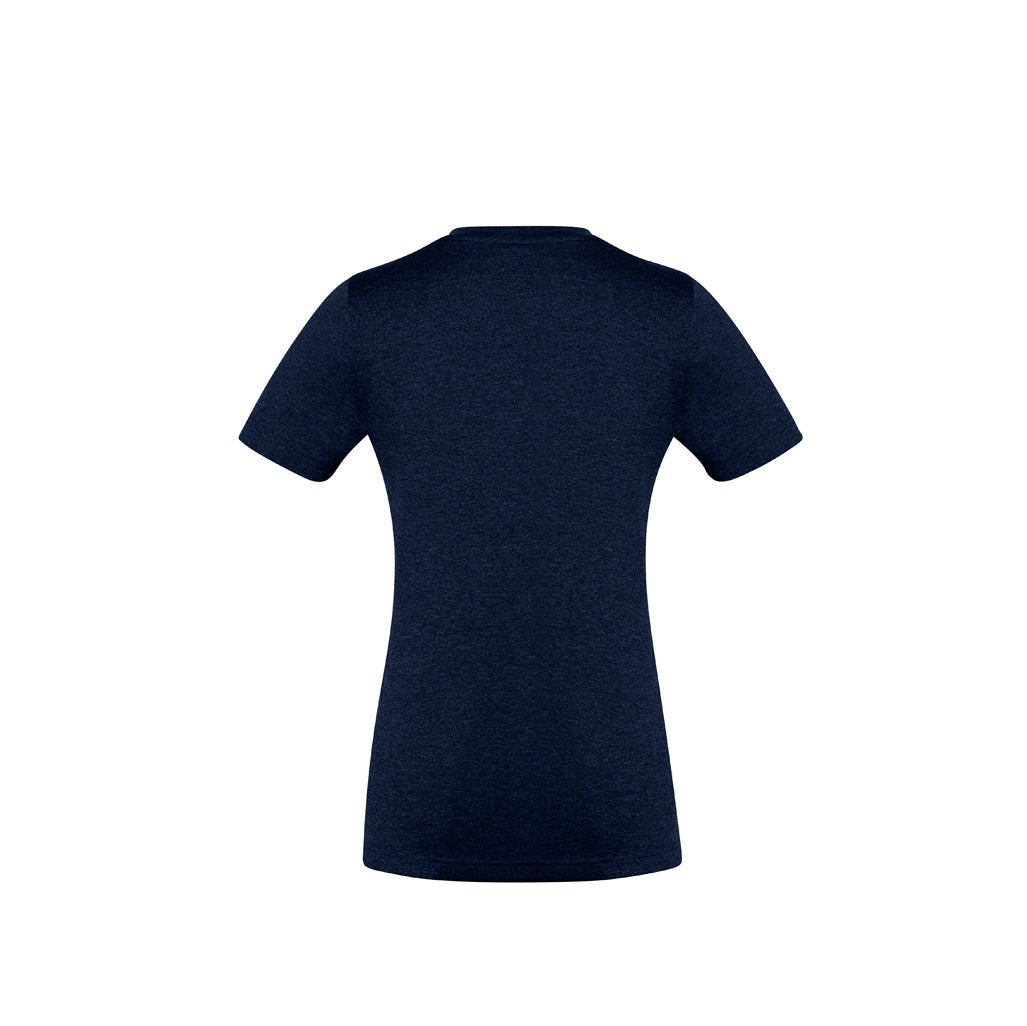 Biz Collection T800LS Ladies Aero Tee Navy - Back view