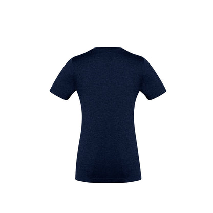 Biz Collection T800LS Ladies Aero Tee Navy - Back view
