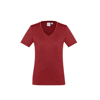 Biz Collection T800LS Ladies Aero Tee Red - Front view
