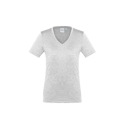 Biz Collection T800LS Ladies Aero Tee Silver - Front view