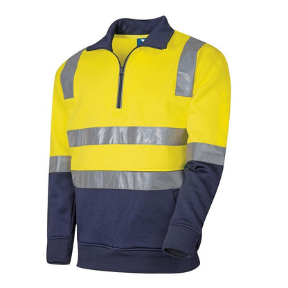 Tru Workwear TF2950T7 1/4 Zip Fleece Jumper With Truvis Tape