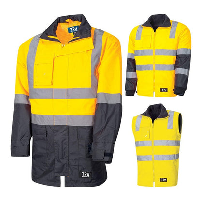 TRu Workwear TJ2920T6 6 In 1 Rain Jacket Combo With TRuVis Reflective Tape
