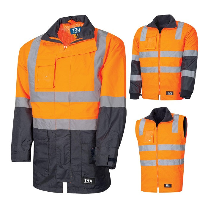 TRu Workwear TJ2920T6 6 In 1 Rain Jacket Combo With TRuVis Reflective Tape