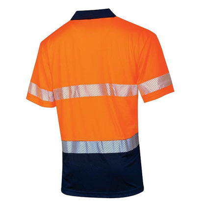 Tru Workwear TS2415T1 Recycled Anti-Microbial Micromesh S/S Two Tone Hi-Vis Polo Shirt W/ Segmented Tape