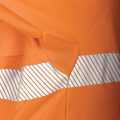 Tru Workwear TS2425T1 Recycled Anti-Microbial Micromesh L/S Two Tone Hi-Vis Polo Shirt With Segmented Tape