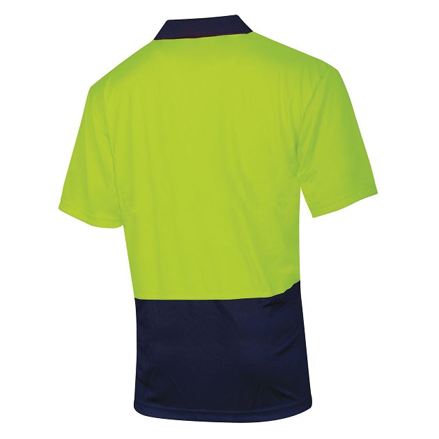 Tru Workwear TS2415 Recycled Anti-Microbial Micromesh S/S Two Tone Hi-Vis Polo Shirt