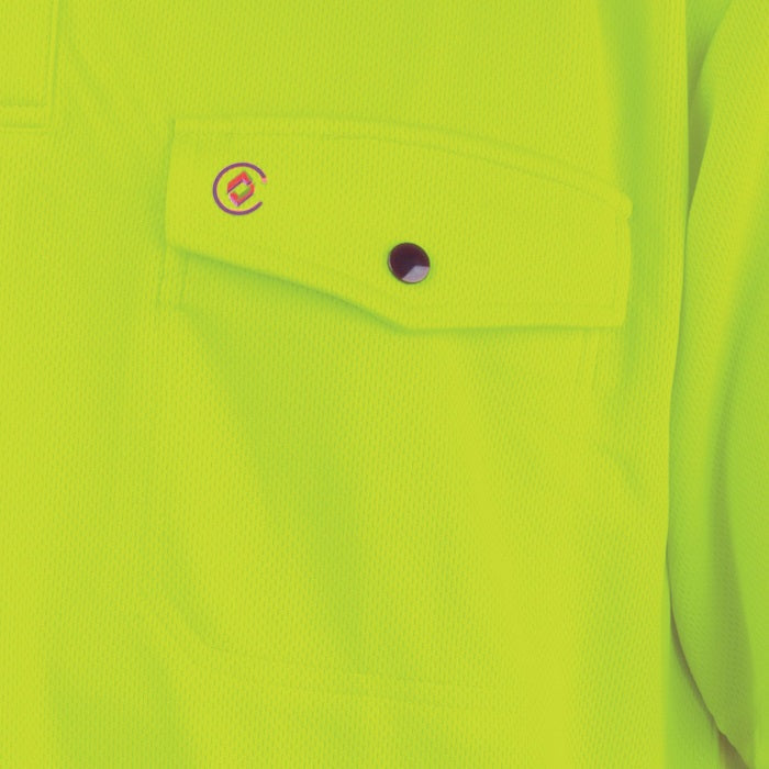 Tru Workwear TS2415 Recycled Anti-Microbial Micromesh S/S Two Tone Hi-Vis Polo Shirt