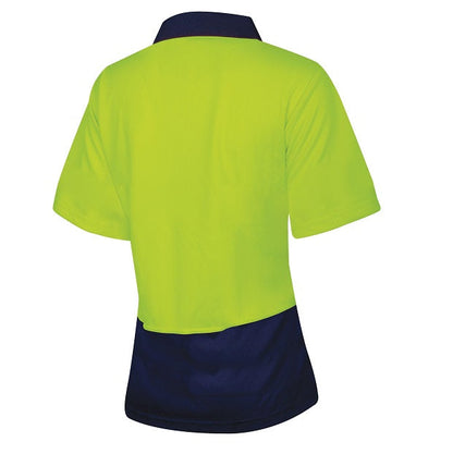 TRu Workwear TSW2415 Recycled Womens Anti-Microbial Micromesh S/S Two Tone Hi-Vis Polo Shirt