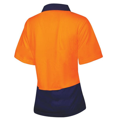 TRu Workwear TSW2415 Recycled Womens Anti-Microbial Micromesh S/S Two Tone Hi-Vis Polo Shirt