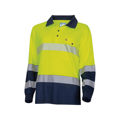 TRu Workwear TSW2415T1 Womens Recycled Anti-Microbial Micromesh S/S Two Tone Hi-Vis Polo Shirt W/ Segmented Tape