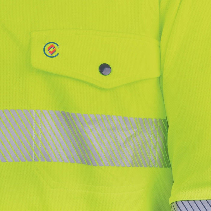 TRu Workwear TSW2415T1 Womens Recycled Anti-Microbial Micromesh S/S Two Tone Hi-Vis Polo Shirt W/ Segmented Tape