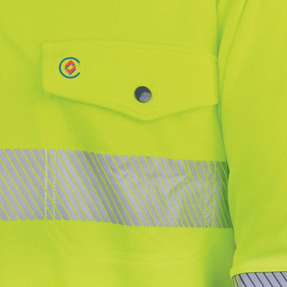 TRu Workwear TSW2415T1 Womens Recycled Anti-Microbial Micromesh S/S Two Tone Hi-Vis Polo Shirt W/ Segmented Tape