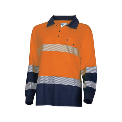 TRu Workwear TSW2415T1 Womens Recycled Anti-Microbial Micromesh S/S Two Tone Hi-Vis Polo Shirt W/ Segmented Tape