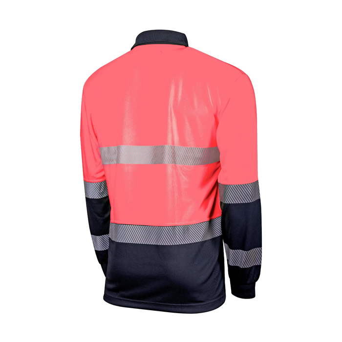 TRu Workwear TSW2415T1 Womens Recycled Anti-Microbial Micromesh S/S Two Tone Hi-Vis Polo Shirt W/ Segmented Tape