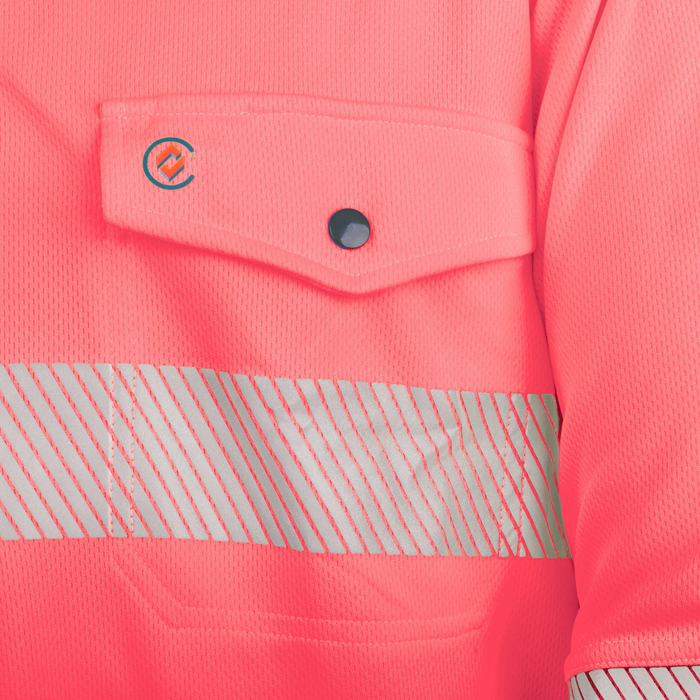TRu Workwear TSW2415T1 Womens Recycled Anti-Microbial Micromesh S/S Two Tone Hi-Vis Polo Shirt W/ Segmented Tape