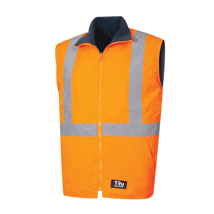 TRu Workwear TV1915T5 Wet Weather Reversible Vest With TRuVis Reflective Tape
