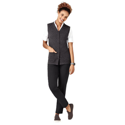 Biz Care CK961LV Womens Button Front Knit Vest